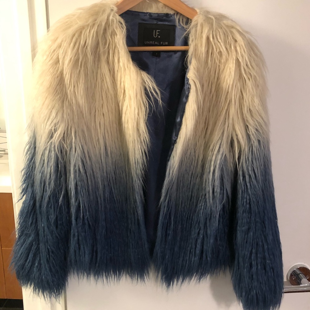 Ombré faux fur jacket
